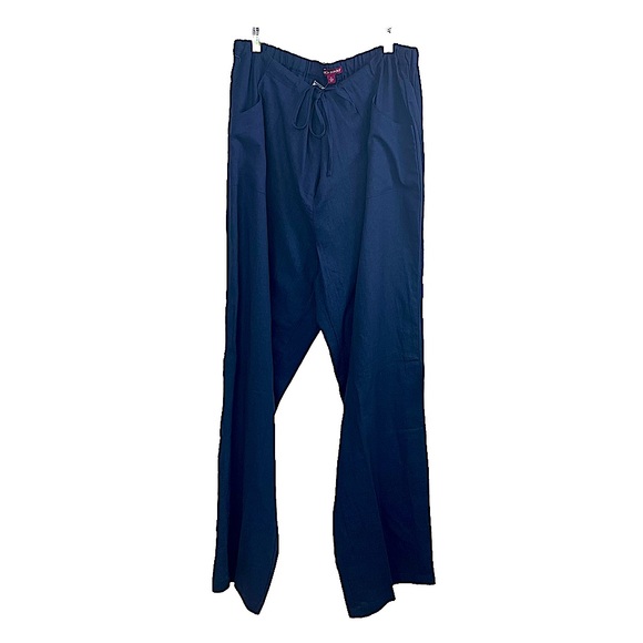 New Jessica London Navy Blue Linen Blend Drawstring Pants Plus Size 22 Tall - Picture 6 of 15